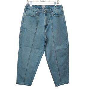 A New Day Women Light Wash Front Seam Tapered Jeans Blue Size 12 31R High Rise